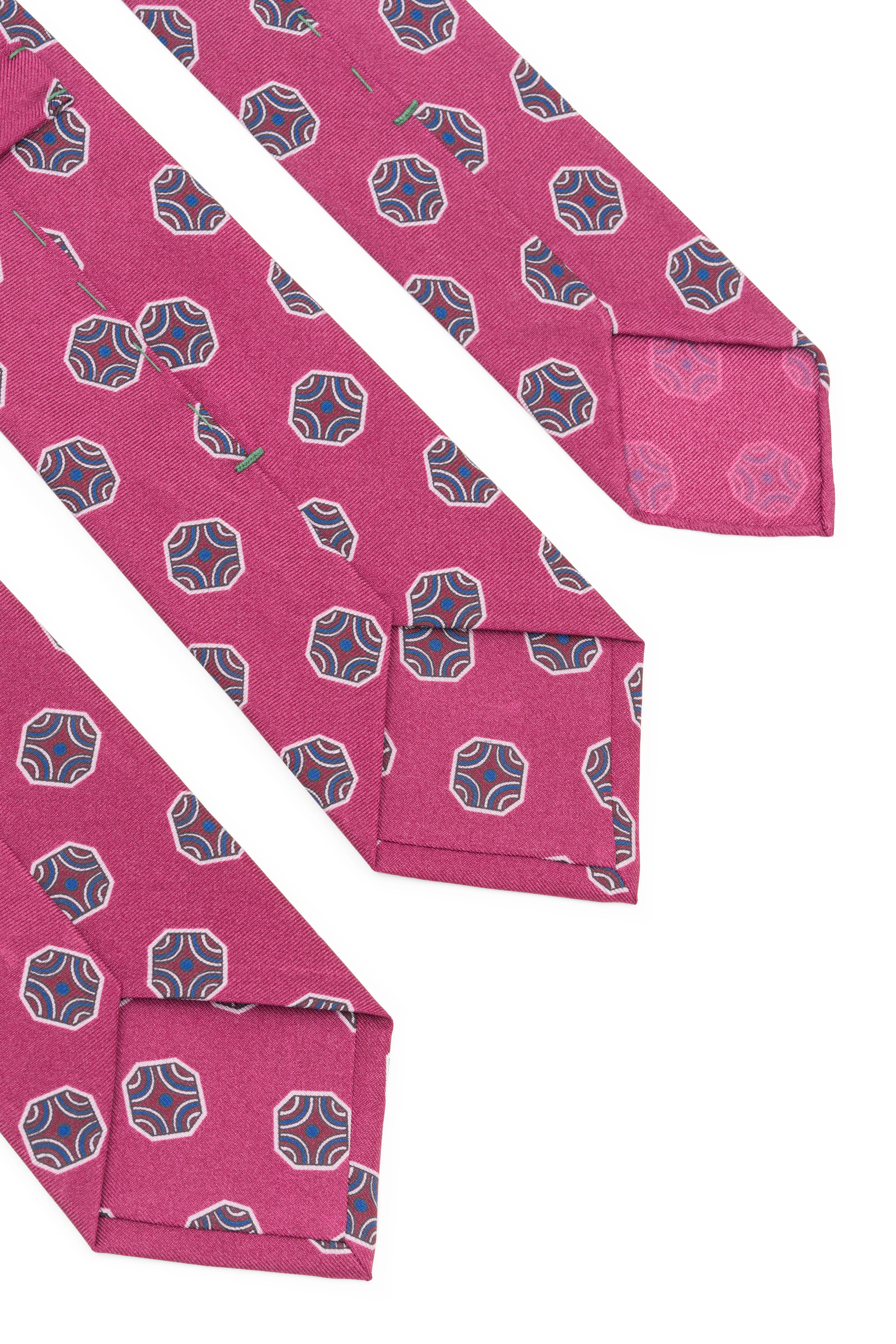 Dark Mauve Fancy Tile Printed Silk Tie