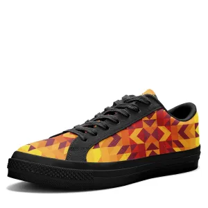 Desert Geo Yellow Red Aapisi Low Top Canvas Shoes Black Sole