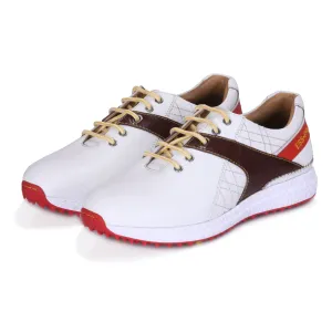 Dollar White, Red & Brown Golf Shoes