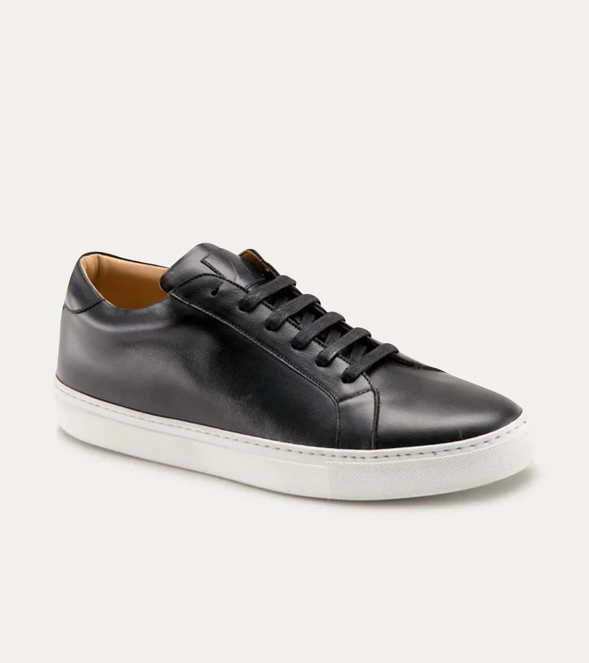 Dress Sneakers In Black With White Outsole