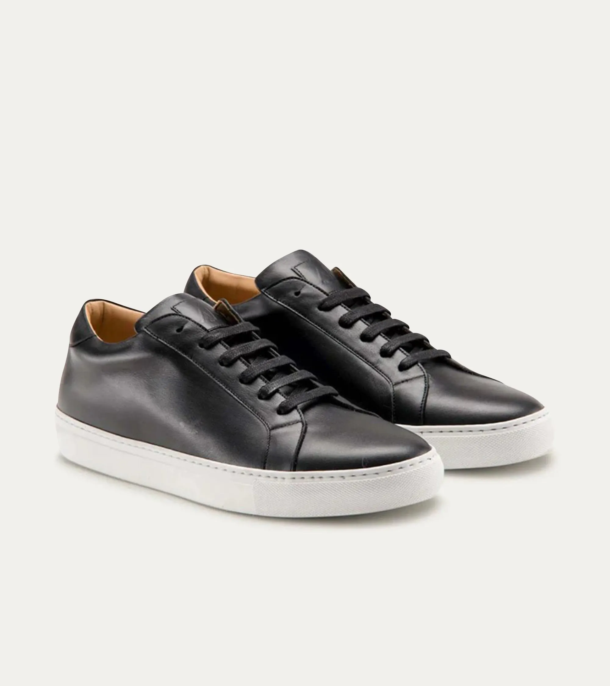 Dress Sneakers In Black With White Outsole