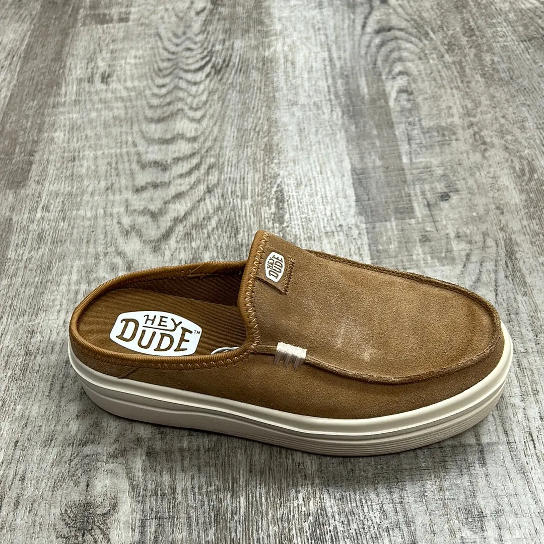 Dude Austin Lift Class Tan Womens Suede Slip On Mules Shoes