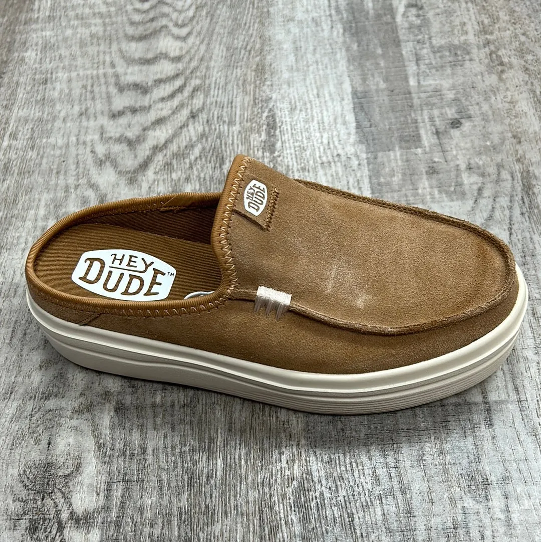 Dude Austin Lift Class Tan Womens Suede Slip On Mules Shoes