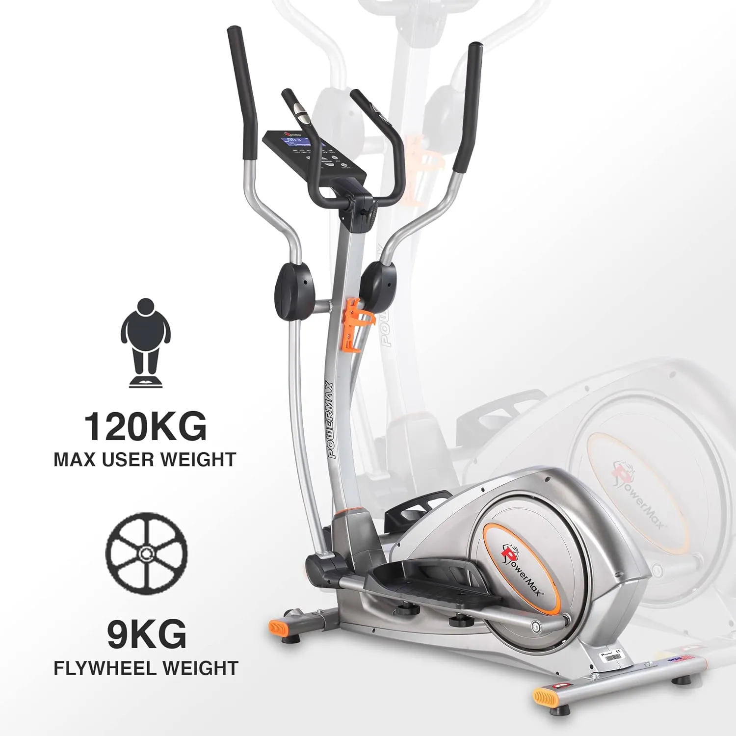 EH-750 Elliptical Cross Trainer Home Gym Workout Machine [Water Bottle Cage | LCD Display | Heart Rate Sensor | Anti Slip Pedal & 32 Level Resistance | Flywheel: 9KG] for Cardio Training