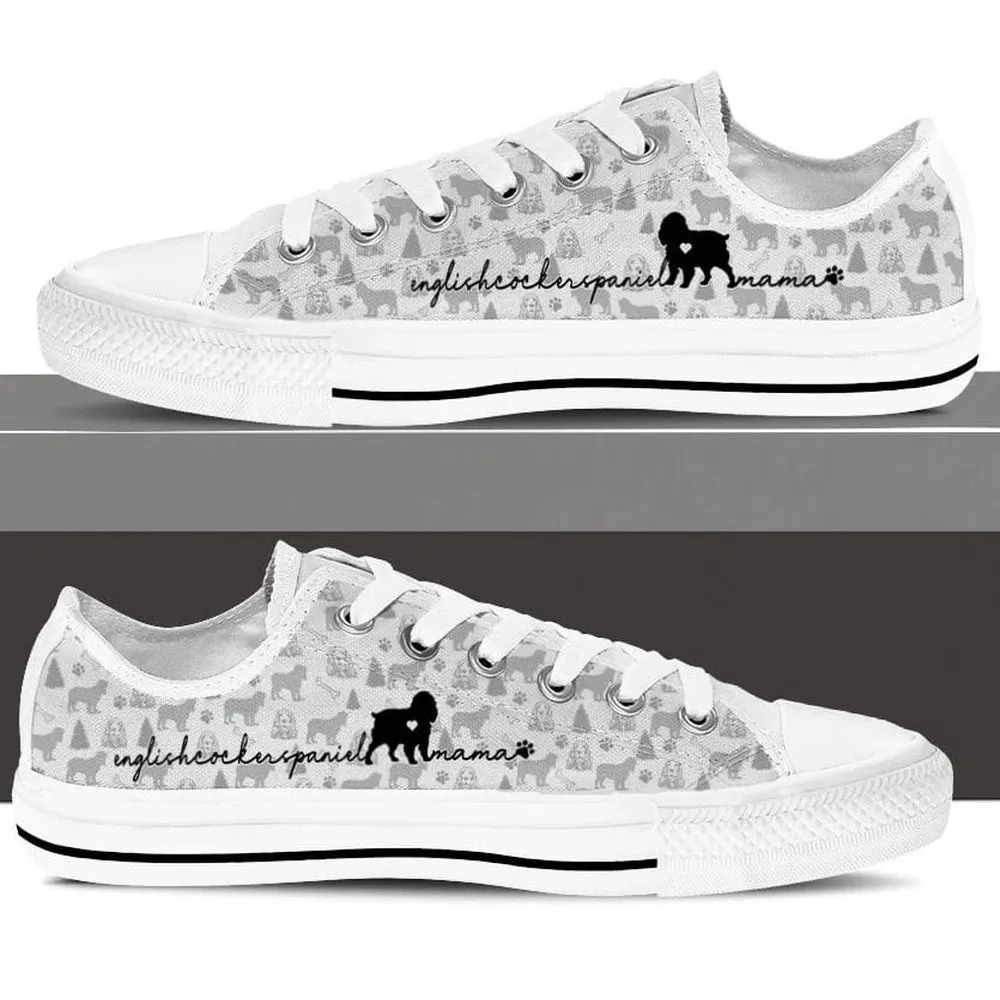 English Cocker Spaniel Low Top Shoess, Dog Printed Shoes, Canvas Shoes For Men, Women