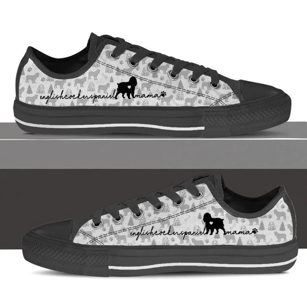 English Cocker Spaniel Low Top Shoess, Dog Printed Shoes, Canvas Shoes For Men, Women