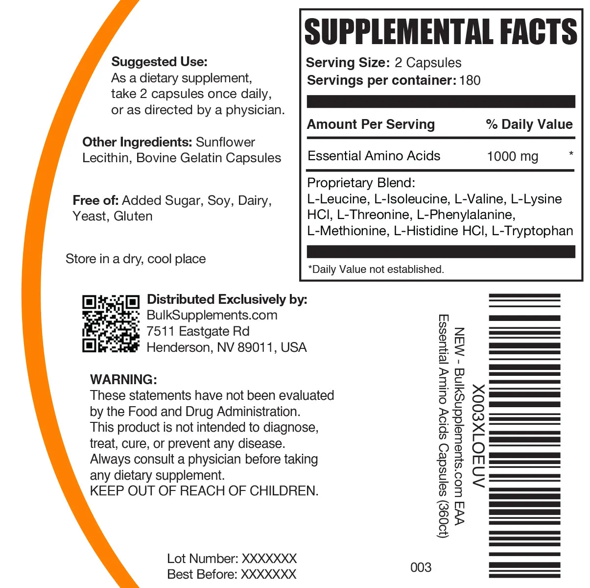 Essential Amino Acids (EAA) Capsules