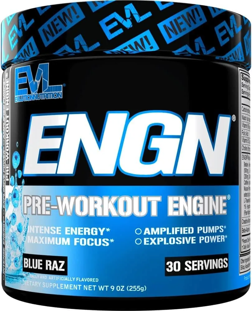 Evl Engine ( Pre Workout) Blue Raz Powder 255Gm.