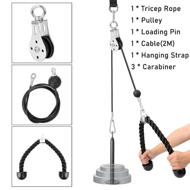 Fitness DIY Pulley Cable Machine Attachment System Loading Pin Lifting Arm Biceps Triceps Hand Strength Gym Machine Equipment