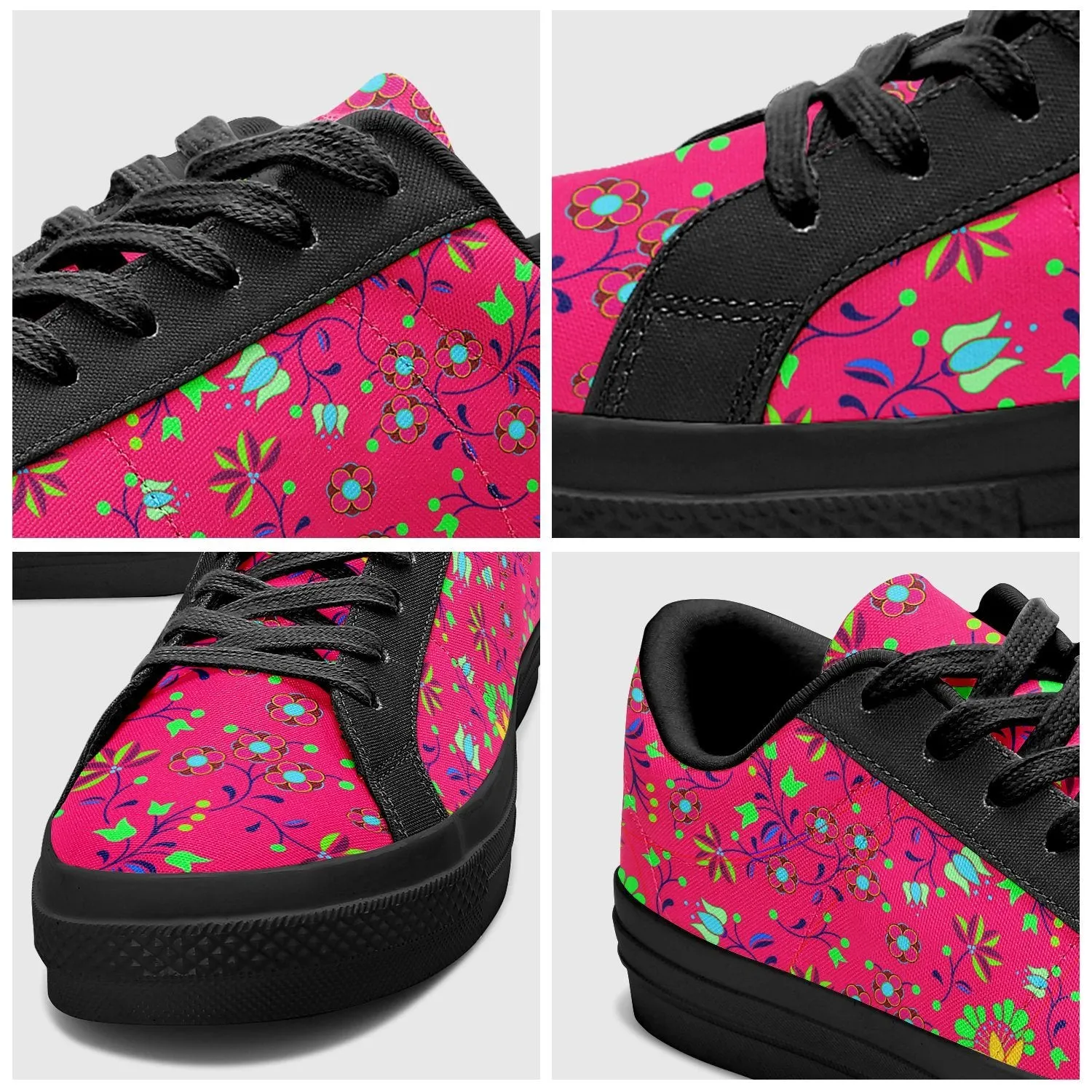 Fleur Indigine Rouge Aapisi Low Top Canvas Shoes Black Sole