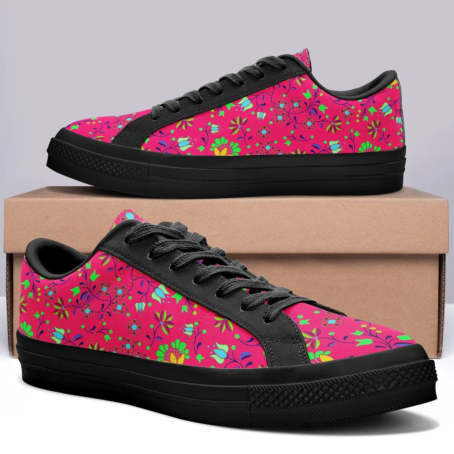 Fleur Indigine Rouge Aapisi Low Top Canvas Shoes Black Sole