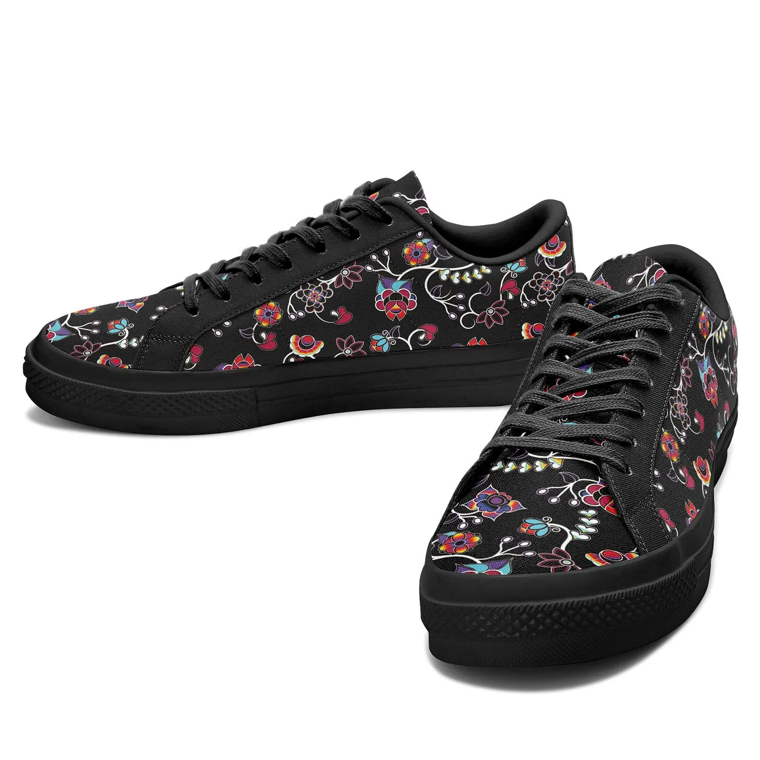 Floral Danseur Aapisi Low Top Canvas Shoes Black Sole