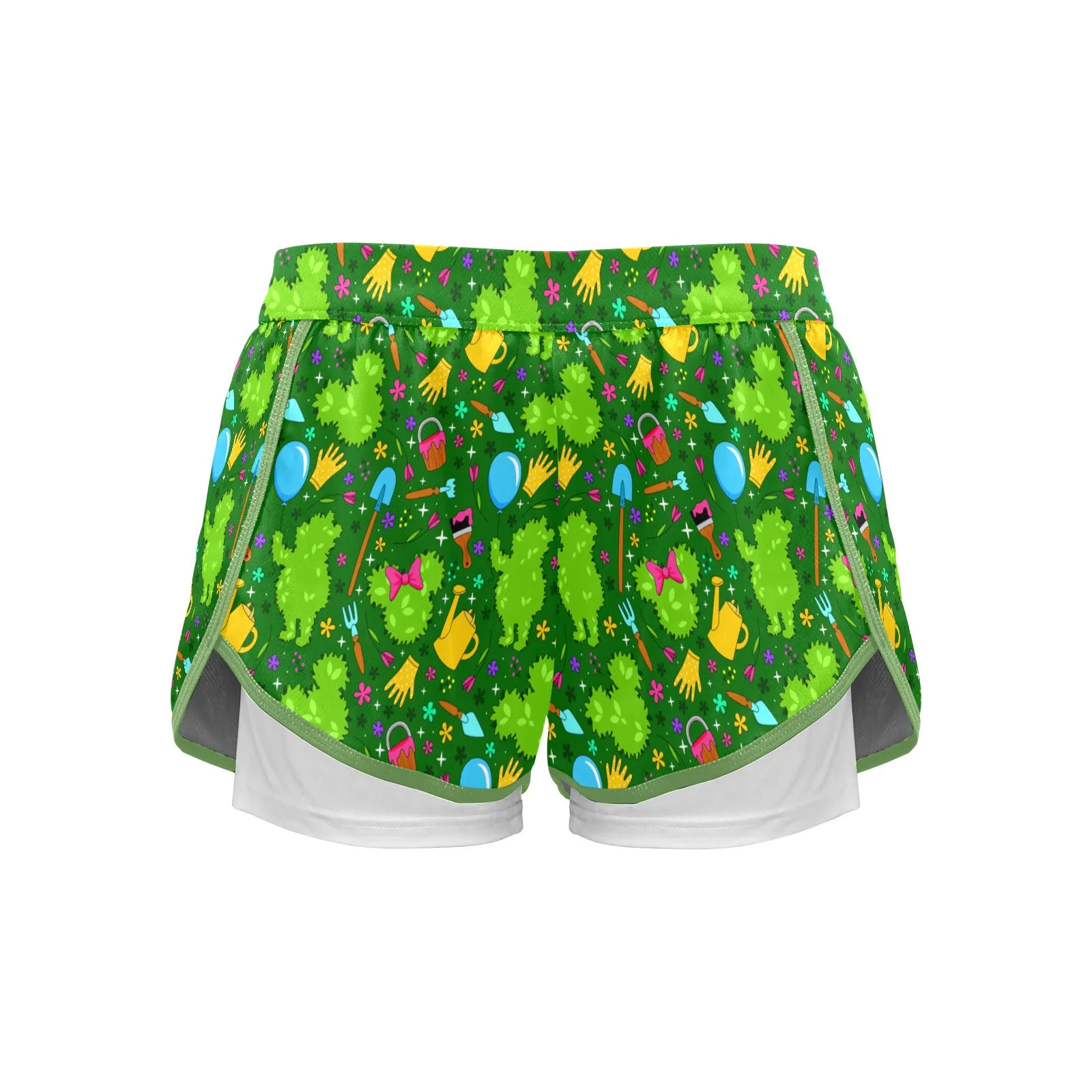 Flower And Garden Women's Sports Shorts With Compression Liner