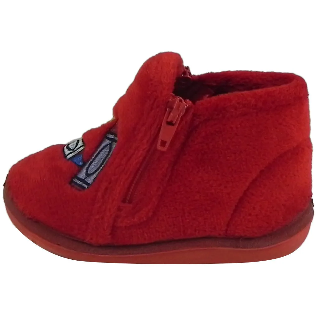 Foamtreads Boy's & Girl's Sparky Red Zipper Slipper Boot