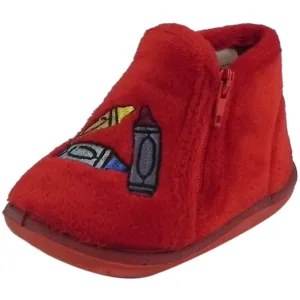 Foamtreads Boy's & Girl's Sparky Red Zipper Slipper Boot