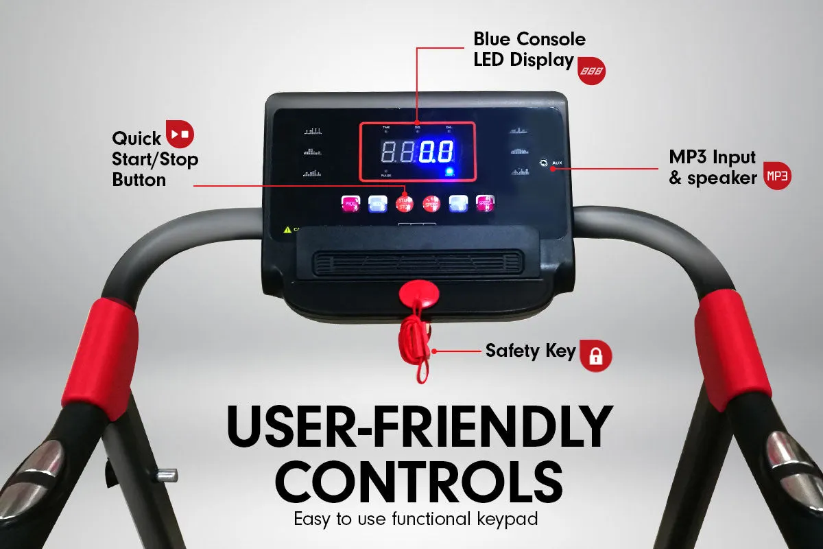 Foldable Treadmill with 12 Programs & MP3 - Powertrain V20