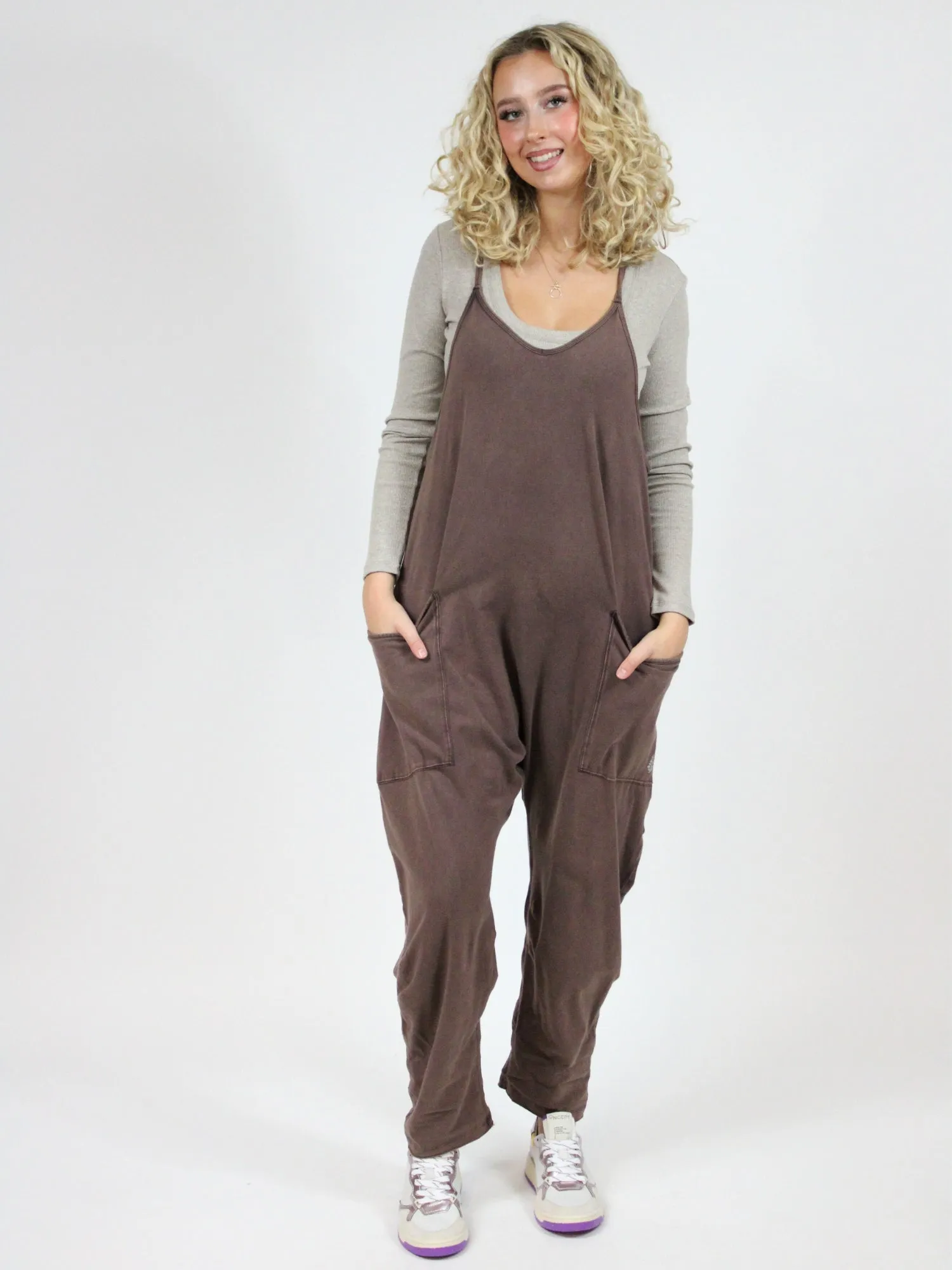 Free People Hot Shot Onesie: Dark Espresso