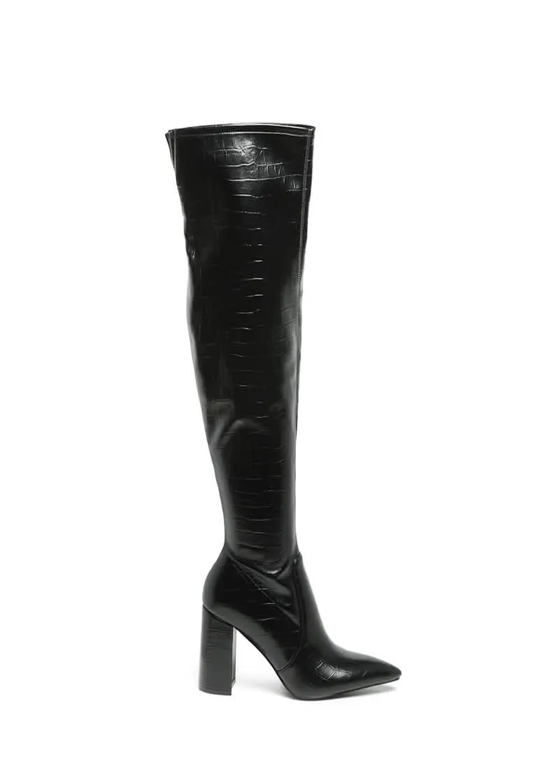 Glamorous Thigh High Block Heel Fashion Boots