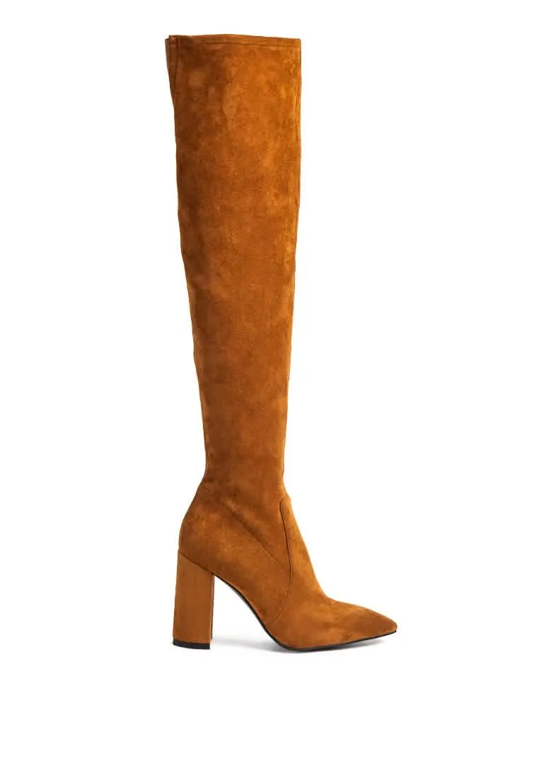 Glamorous Thigh High Block Heel Fashion Boots