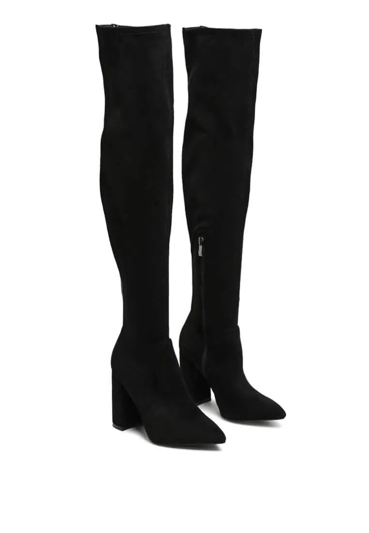 Glamorous Thigh High Block Heel Fashion Boots