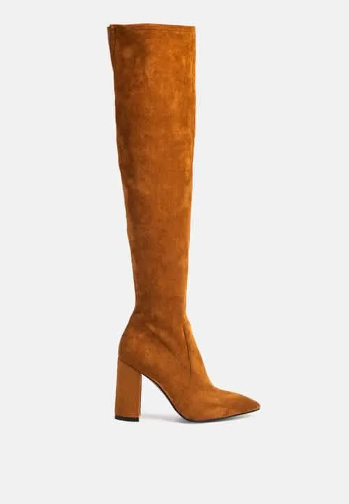 Glamorous Thigh High Block Heel Fashion Boots