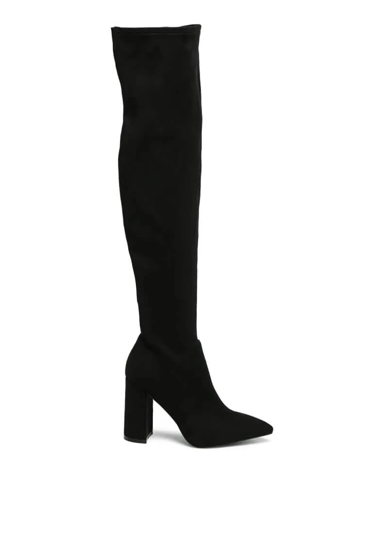 Glamorous Thigh High Block Heel Fashion Boots