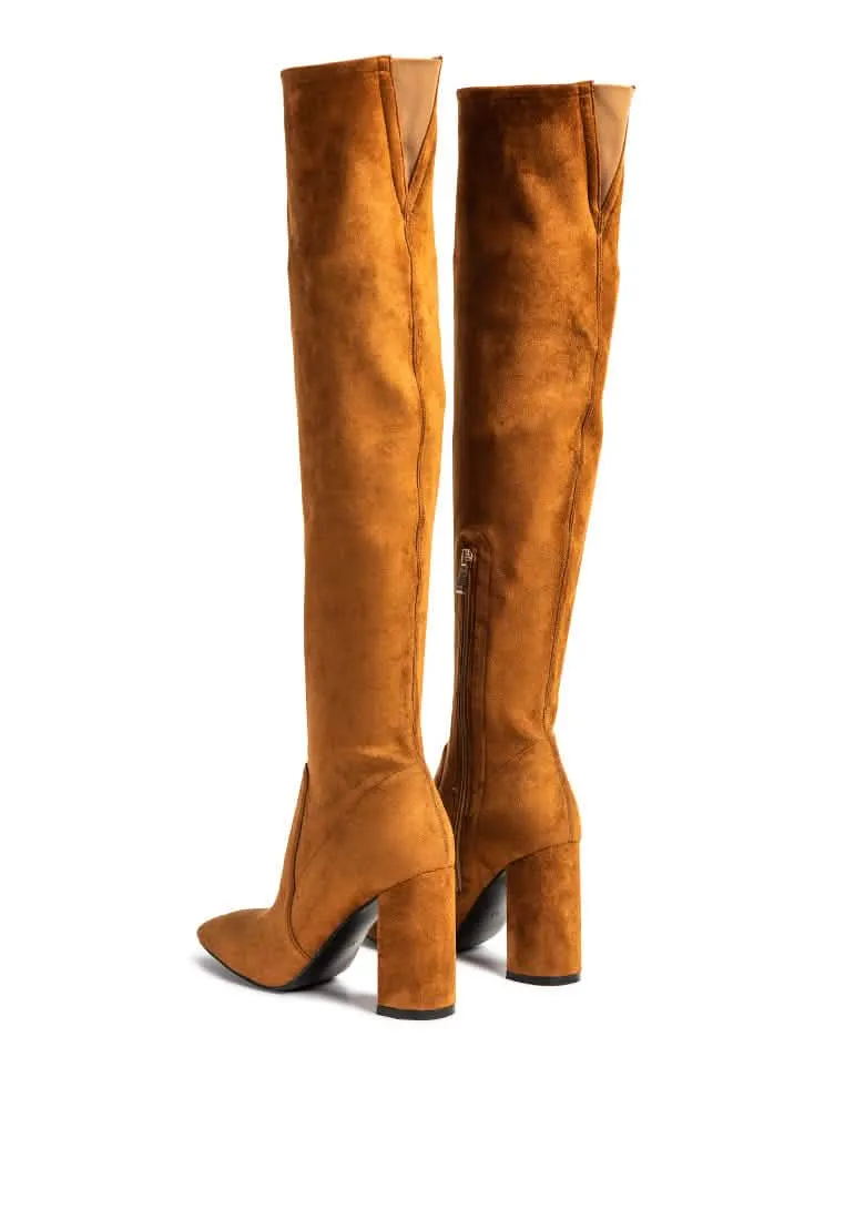 Glamorous Thigh High Block Heel Fashion Boots