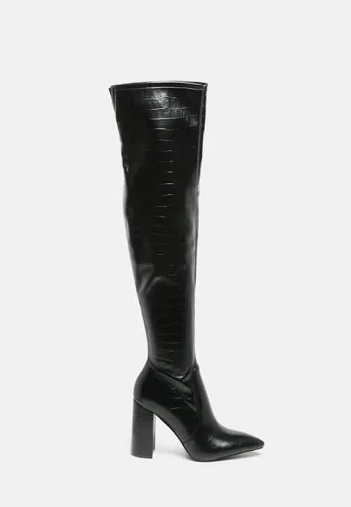 Glamorous Thigh High Block Heel Fashion Boots