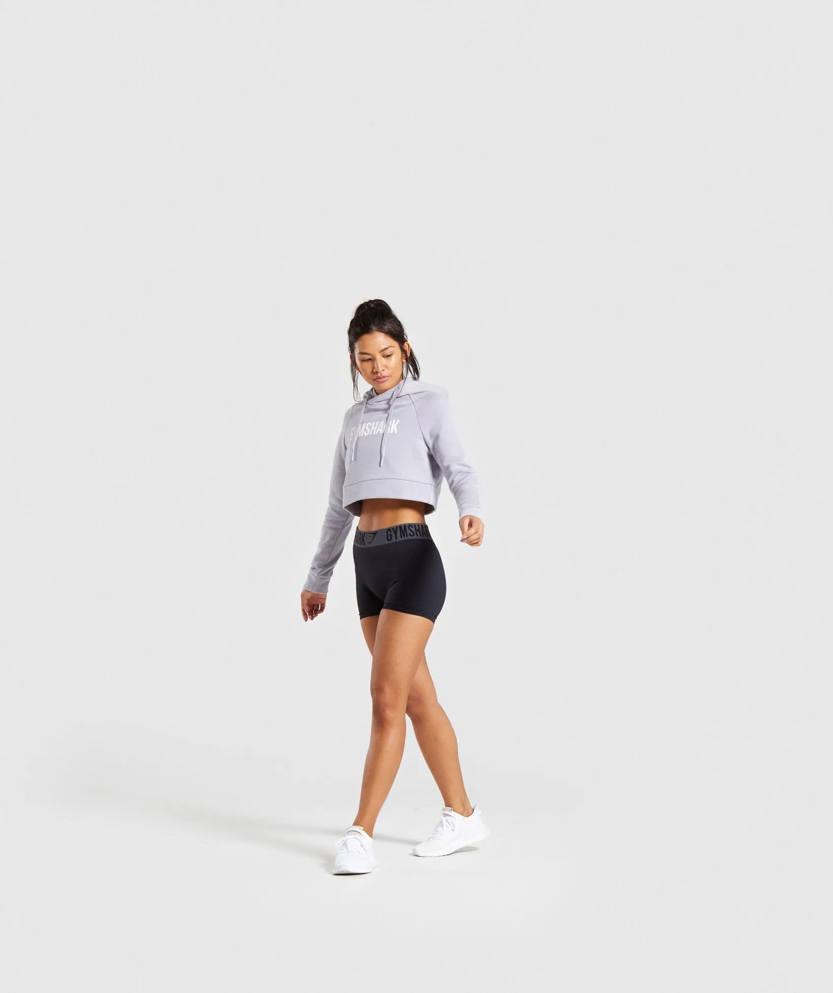 Gymshark Cropped Crest Hoodie - Lilac