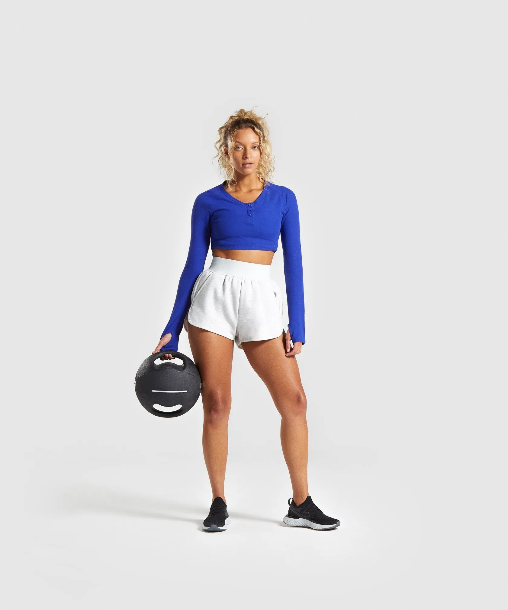 Gymshark Legacy Fitness Long Sleeve Crop Top - Blue