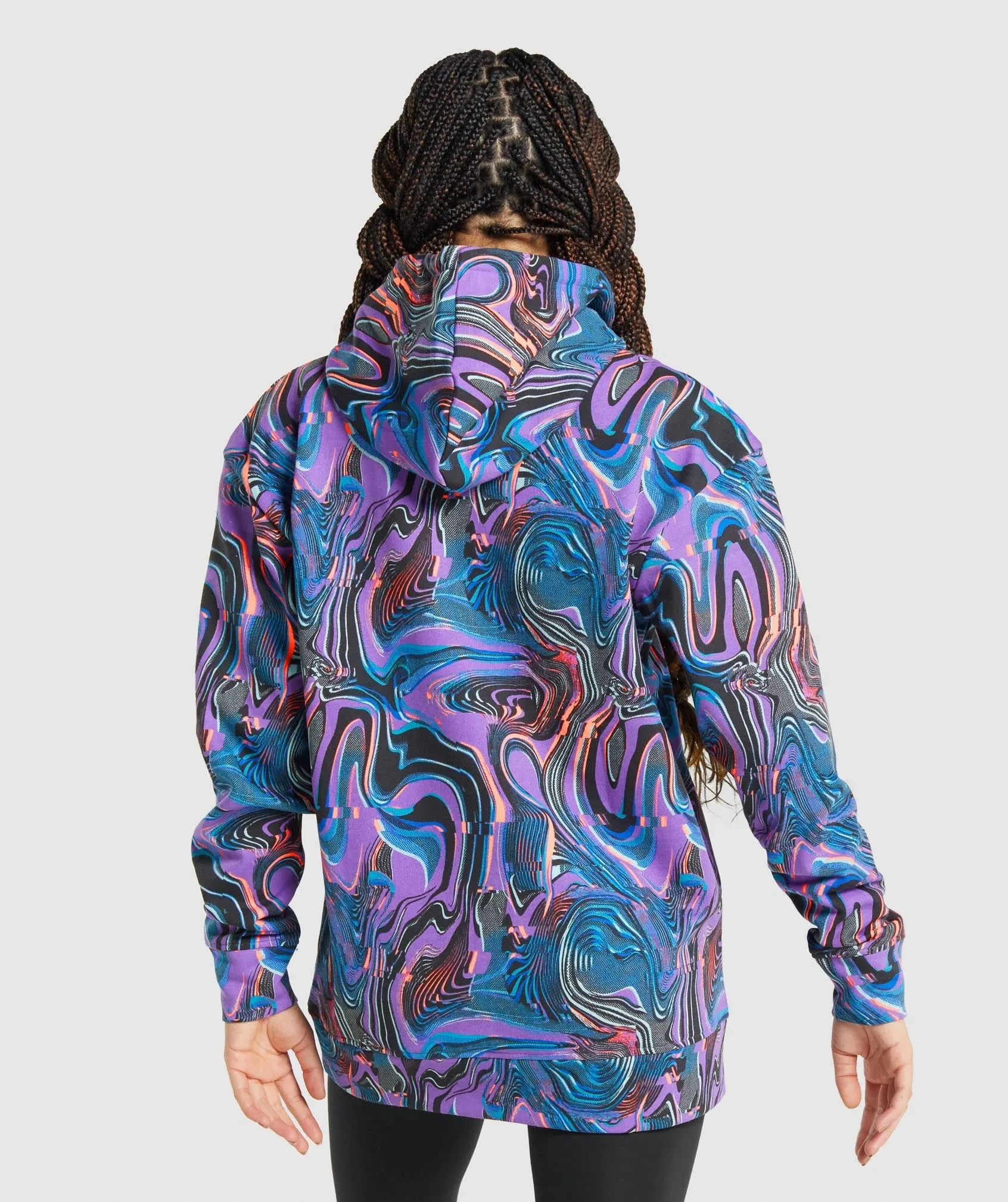 Gymshark Pre-Workout Graphic Hoodie - Purple Print