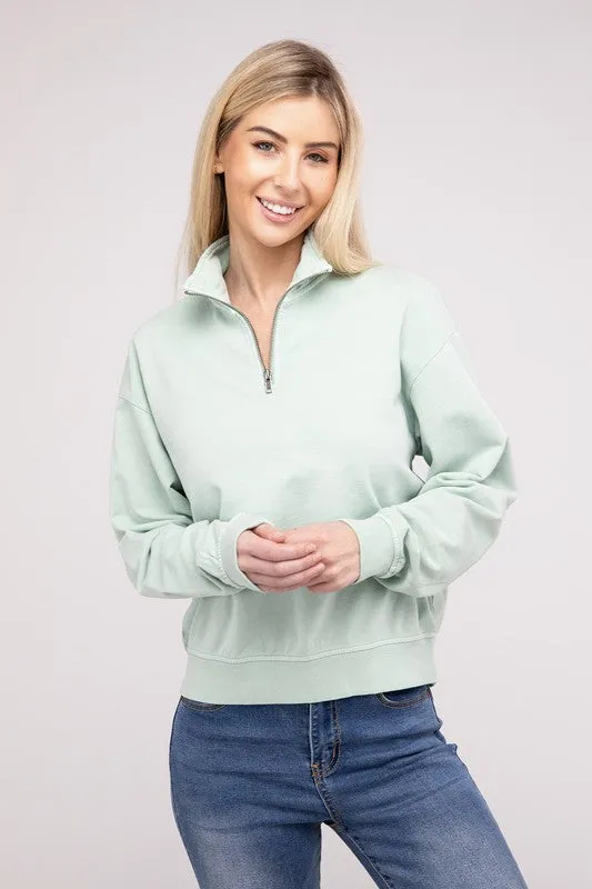 Half Zip Long Sleeve Sweatshirt