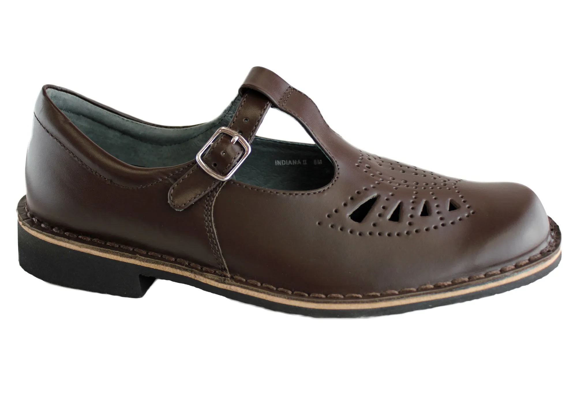 Harrison Indiana II T-Bar Senior and Youths Leather School Shoes