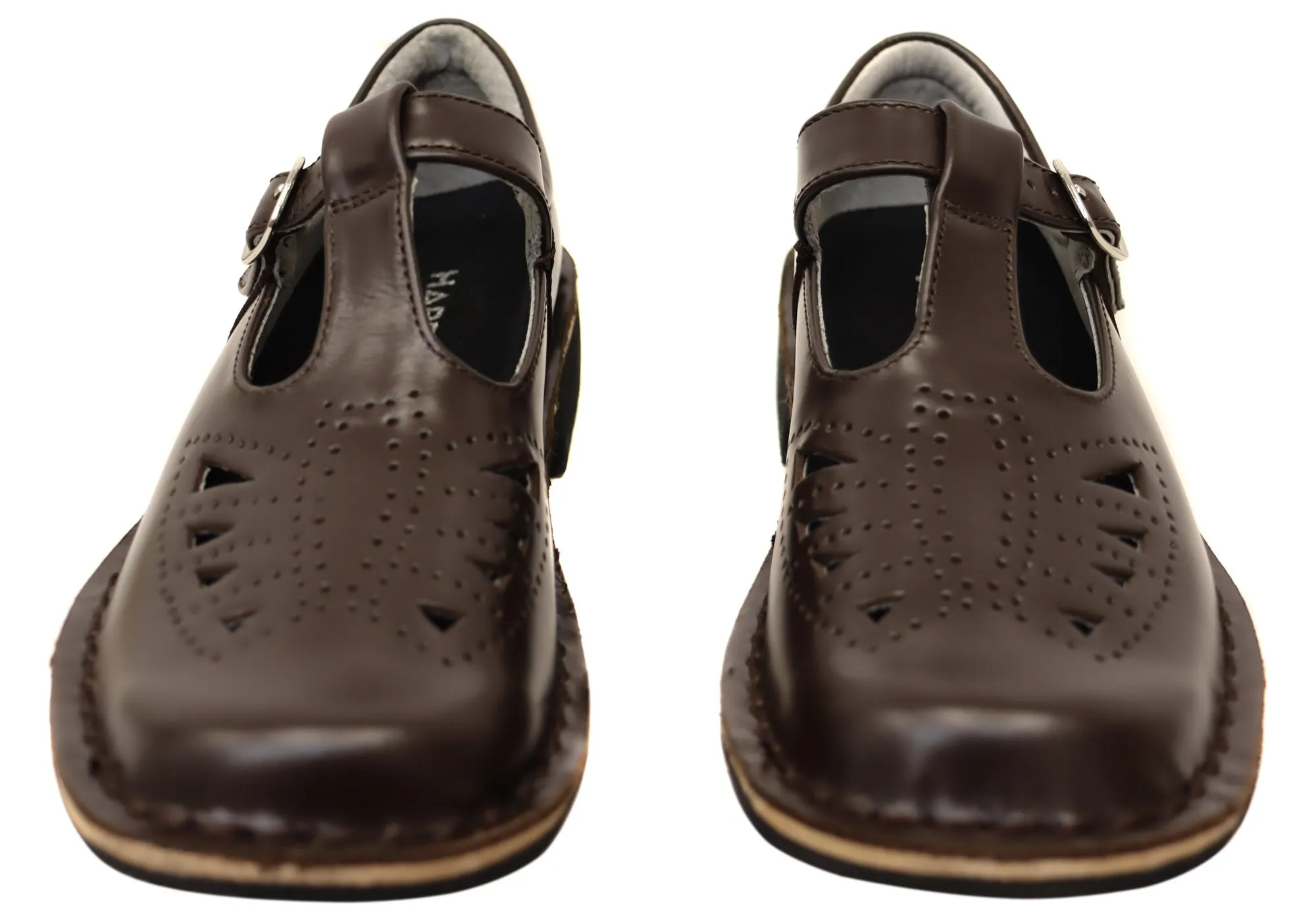 Harrison Indiana II T-Bar Senior and Youths Leather School Shoes