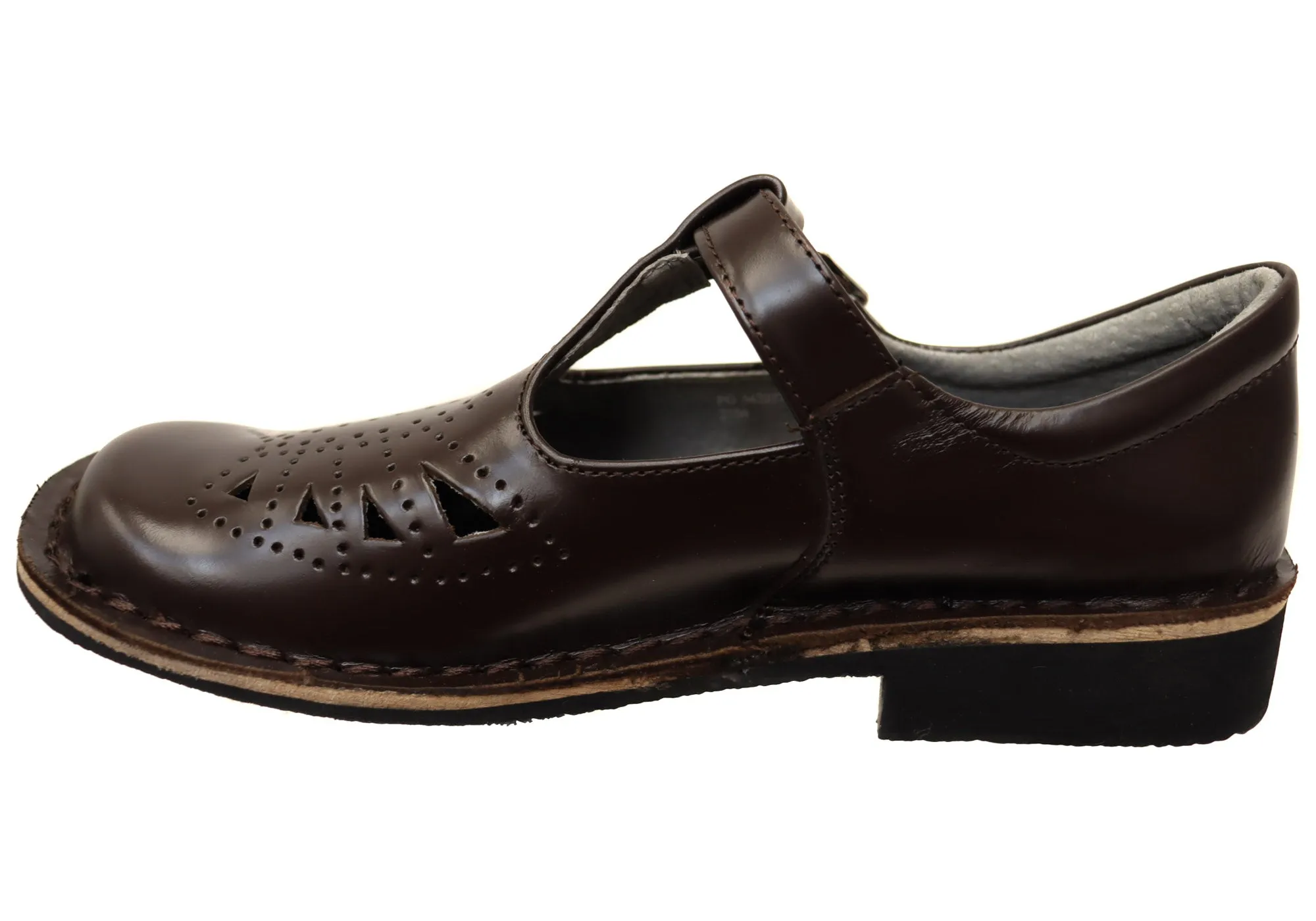 Harrison Indiana II T-Bar Senior and Youths Leather School Shoes