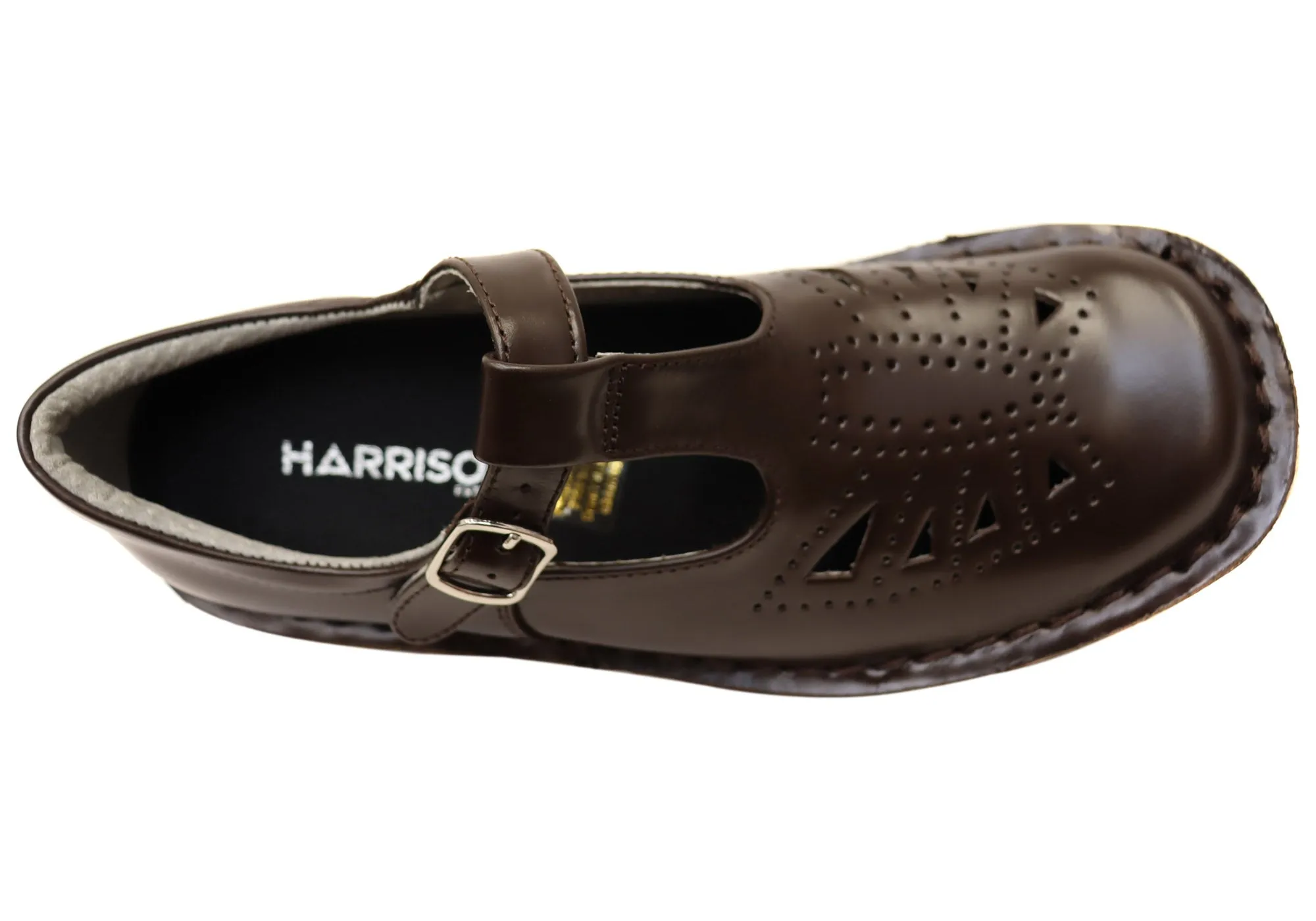 Harrison Indiana II T-Bar Senior and Youths Leather School Shoes