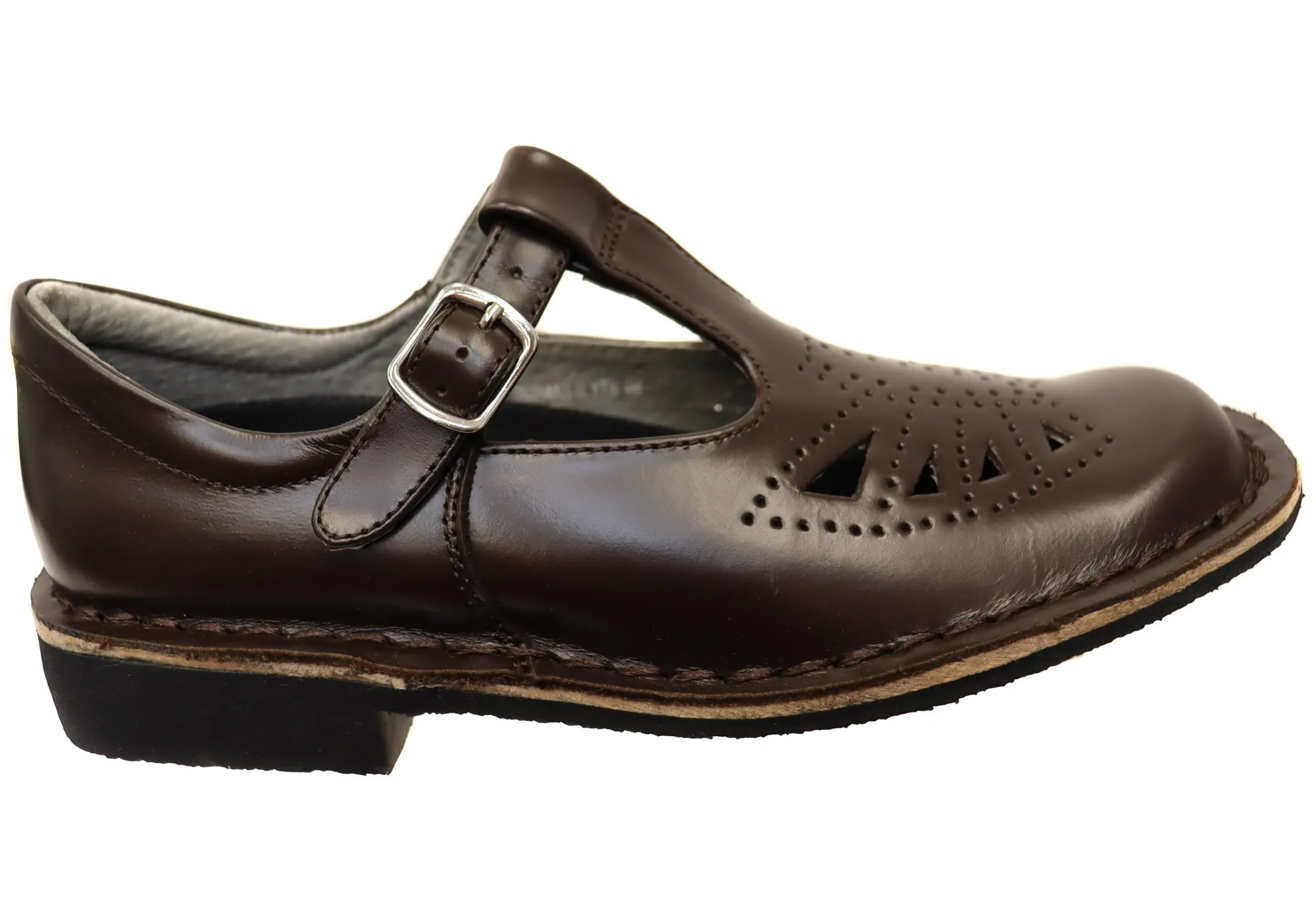 Harrison Indiana II T-Bar Senior and Youths Leather School Shoes