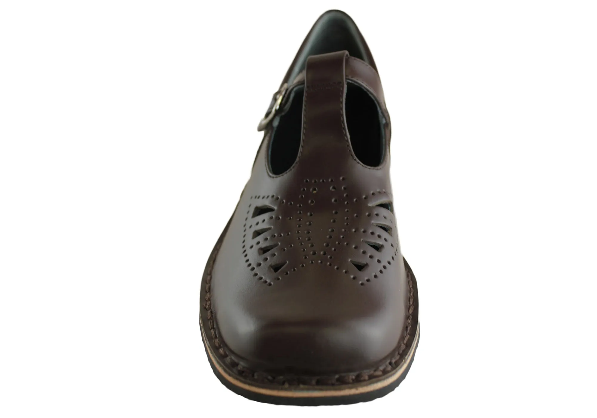 Harrison Indiana II T-Bar Senior and Youths Leather School Shoes