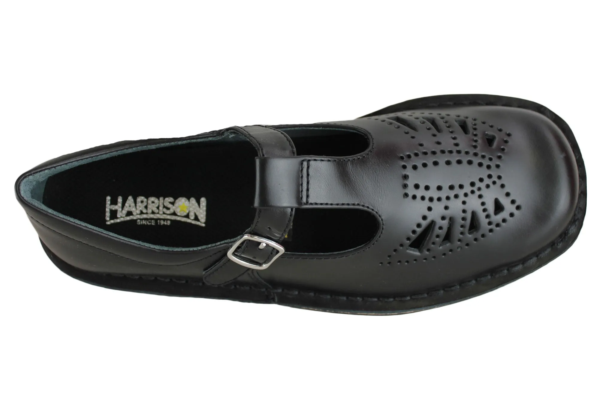 Harrison Indiana II T-Bar Senior and Youths Leather School Shoes