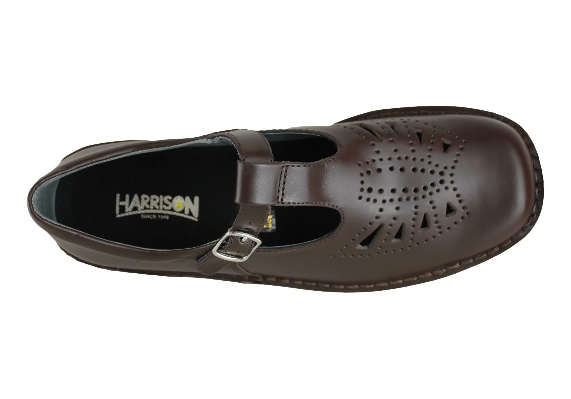 Harrison Indiana II T-Bar Senior and Youths Leather School Shoes