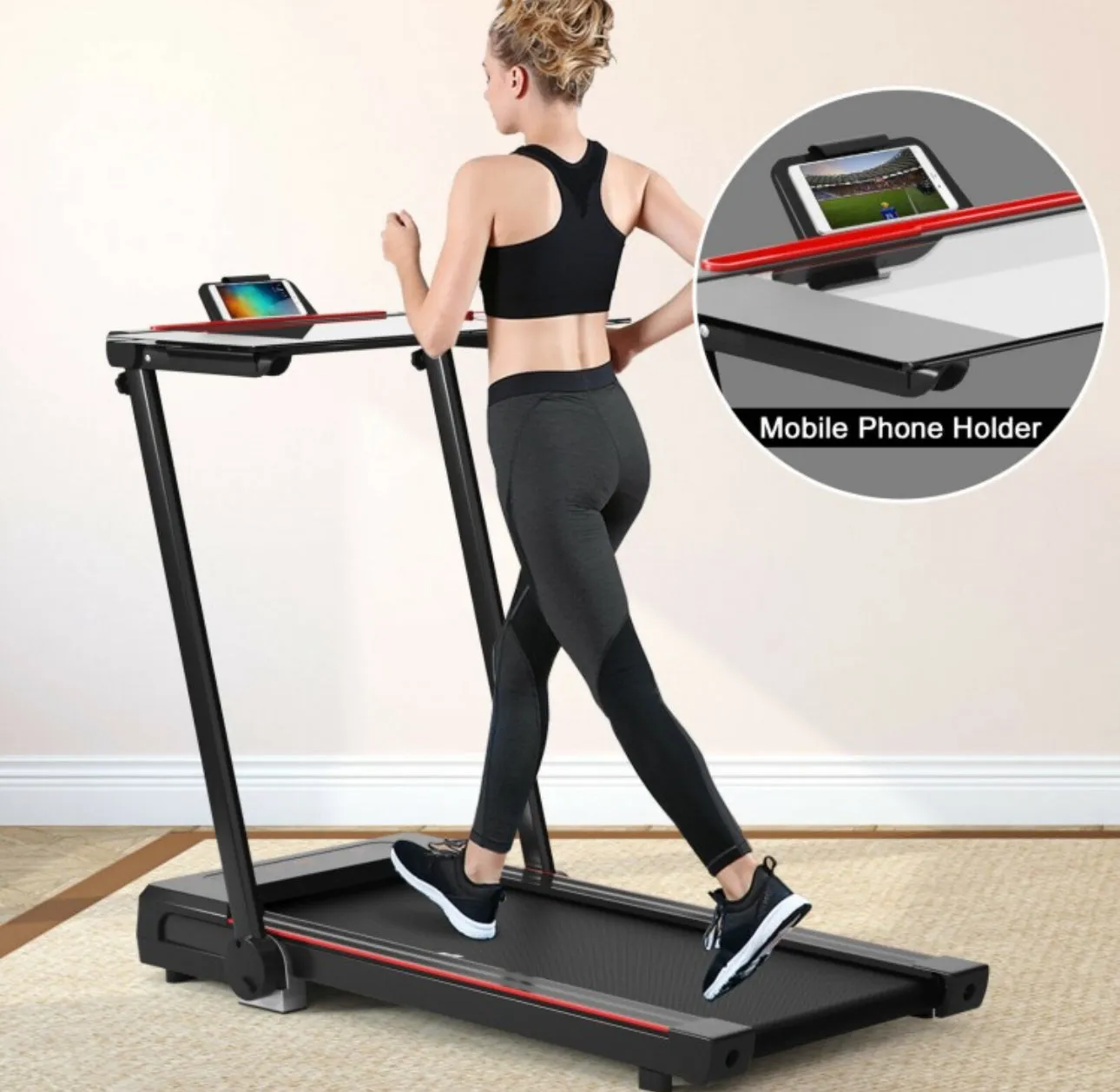 Heavy Duty Modern Folding 3-in-1 Treadmill With Remote | 2.25HP | Rubber Foot Mat | Flexible Wheels | Powerful Silent Motor | XL LED Screen