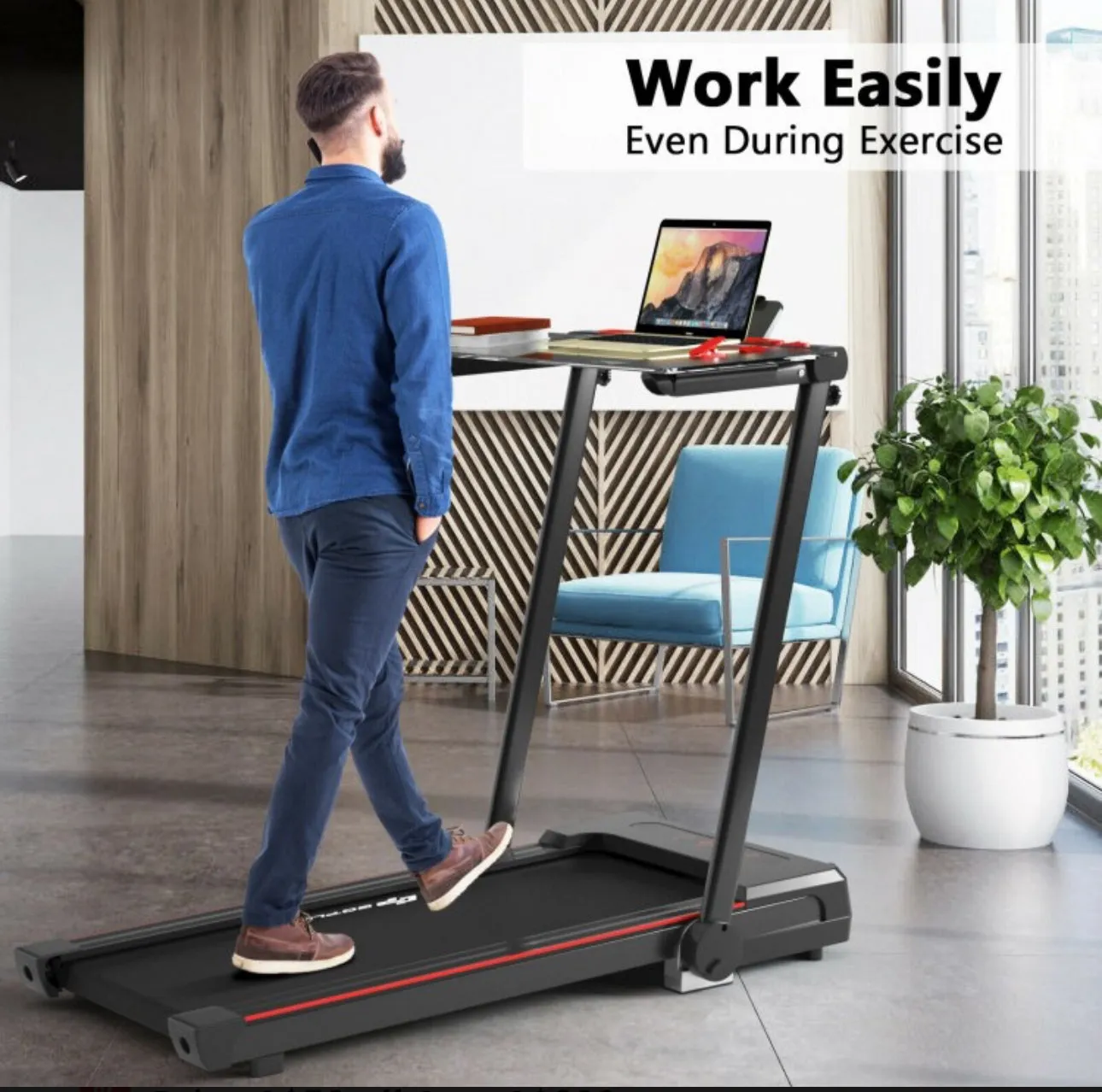 Heavy Duty Modern Folding 3-in-1 Treadmill With Remote | 2.25HP | Rubber Foot Mat | Flexible Wheels | Powerful Silent Motor | XL LED Screen