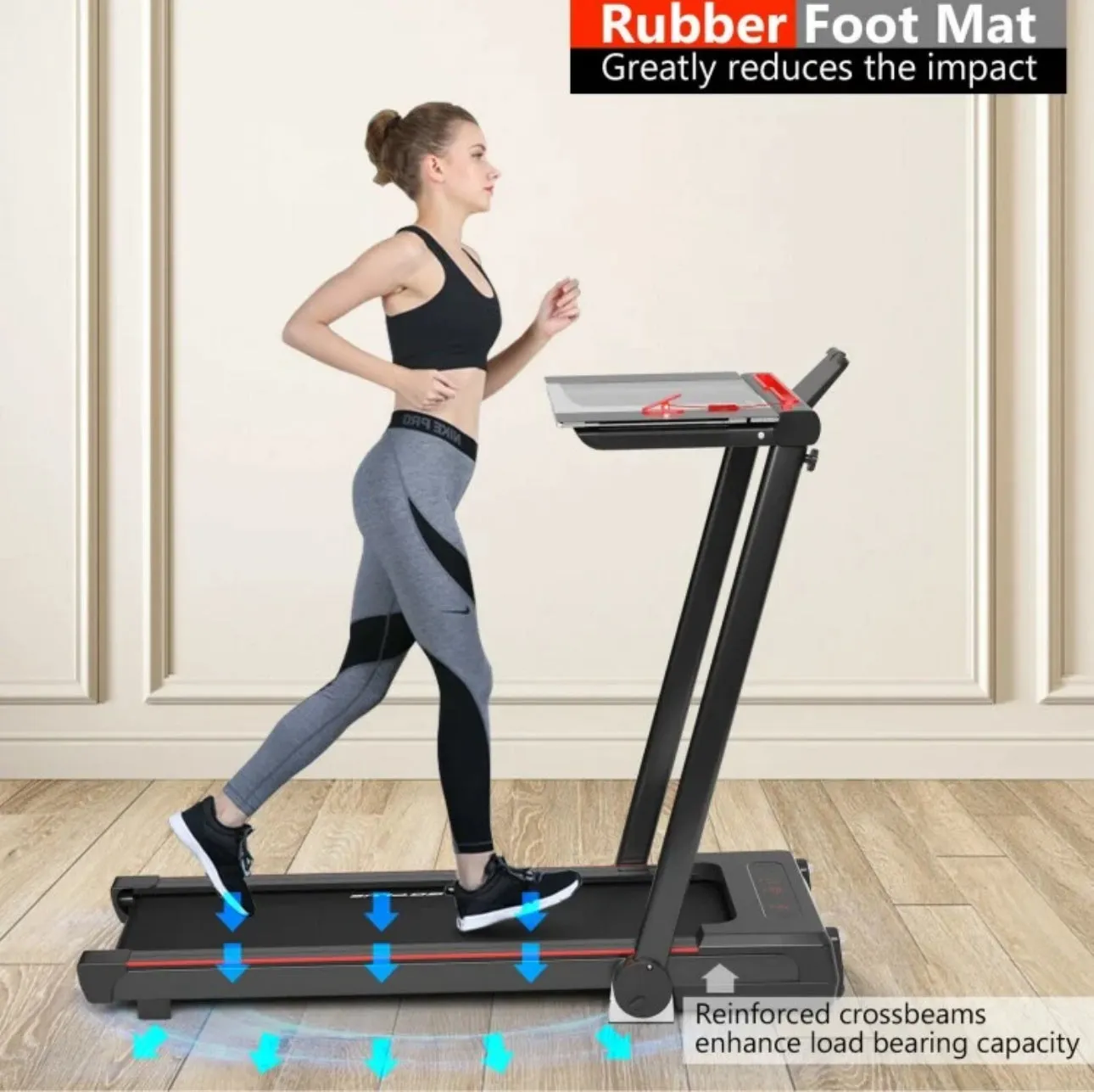 Heavy Duty Modern Folding 3-in-1 Treadmill With Remote | 2.25HP | Rubber Foot Mat | Flexible Wheels | Powerful Silent Motor | XL LED Screen