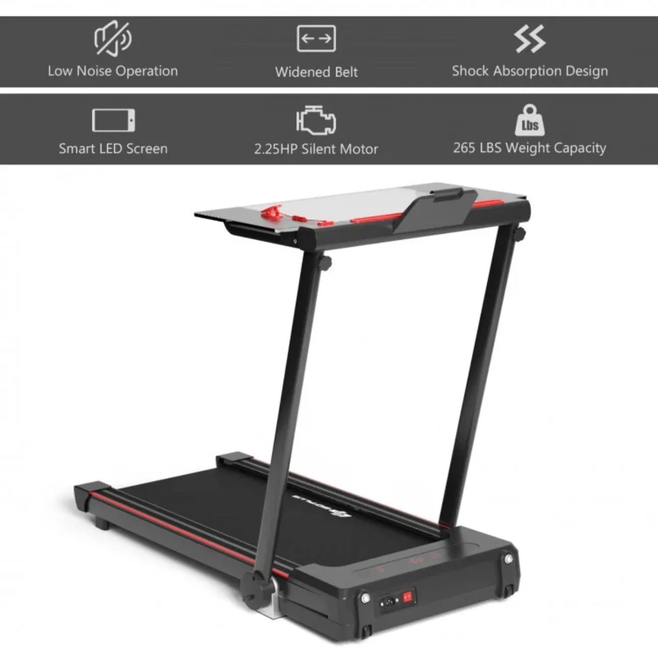 Heavy Duty Modern Folding 3-in-1 Treadmill With Remote | 2.25HP | Rubber Foot Mat | Flexible Wheels | Powerful Silent Motor | XL LED Screen