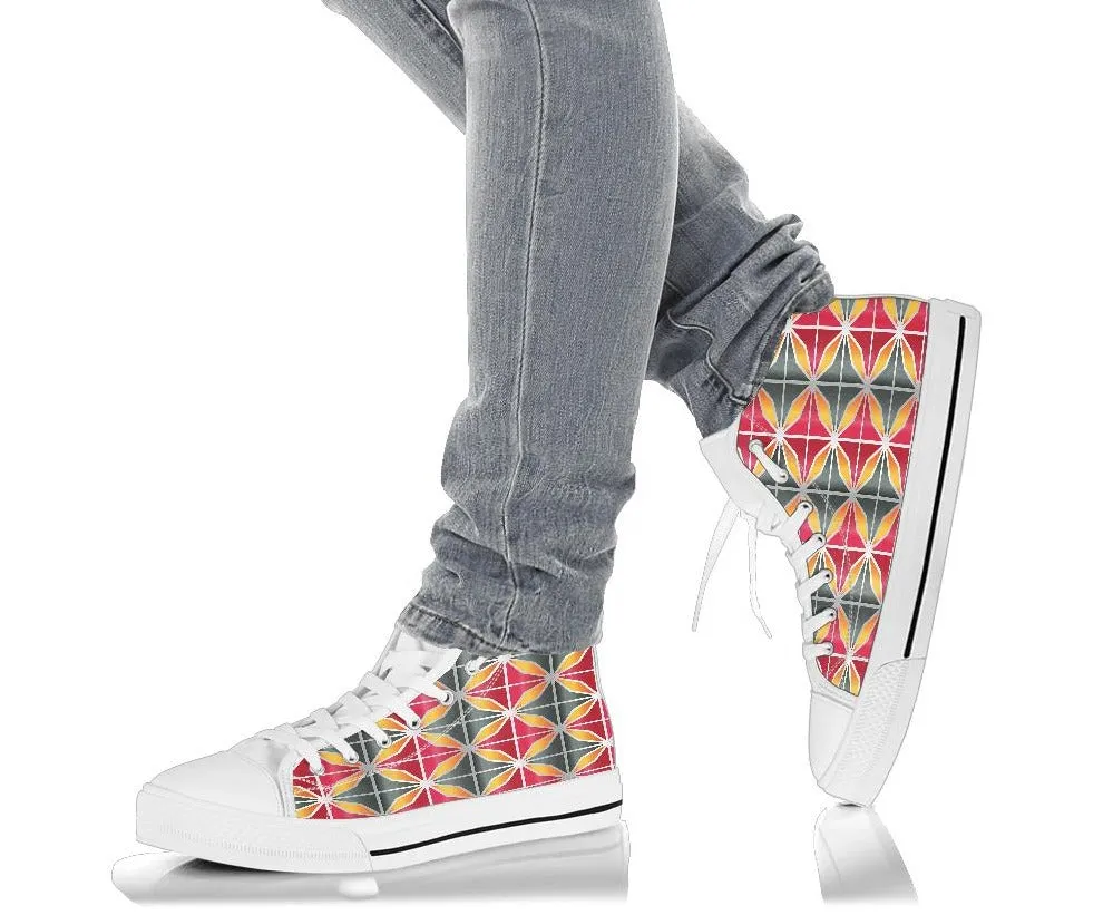 High Top Shoes - Pink and Grey