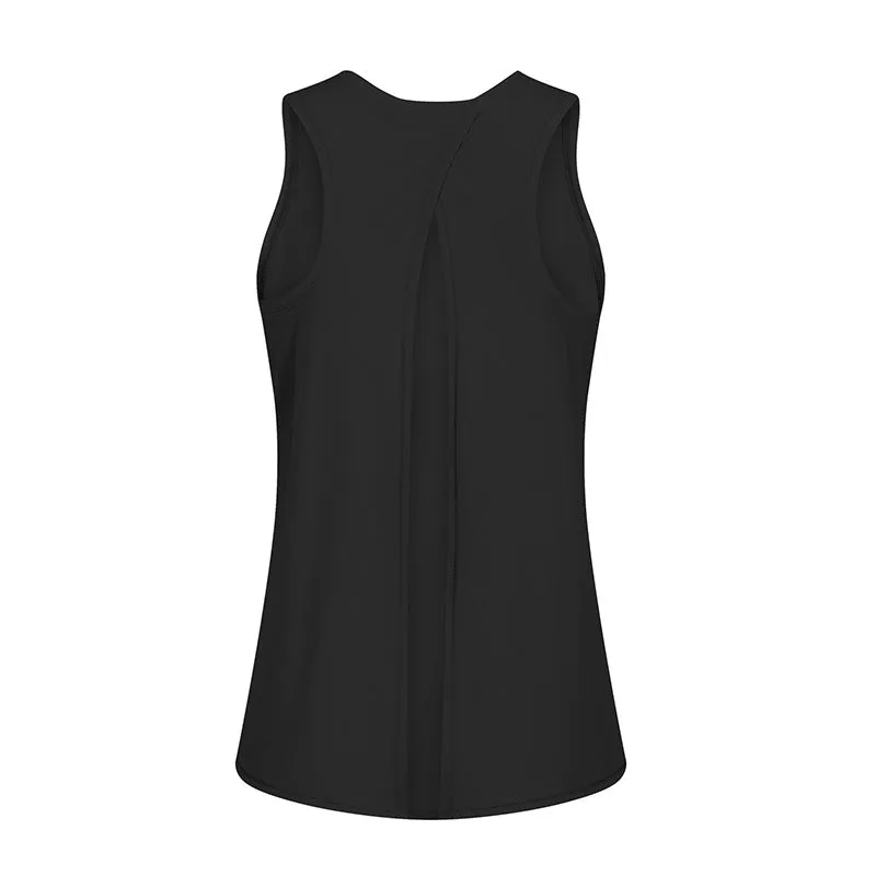 Hzori New Workout Clothes Sport Waistcoat for Women Women's Sleeveless Loose Breathable Beauty Back Sports Blouse Nude Feel Yoga Clothes