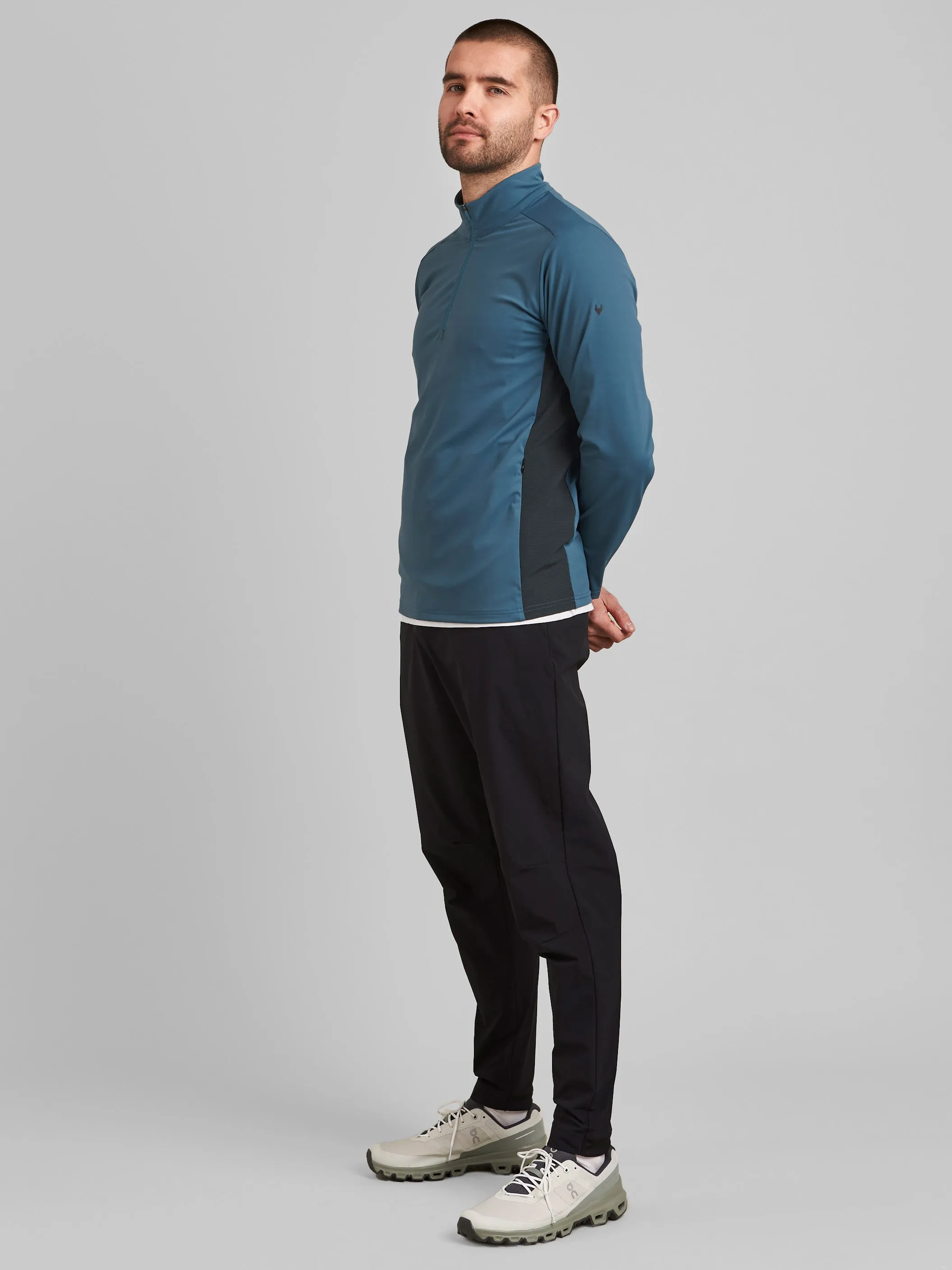 In Motion Long Sleeve Panel Zip Neck