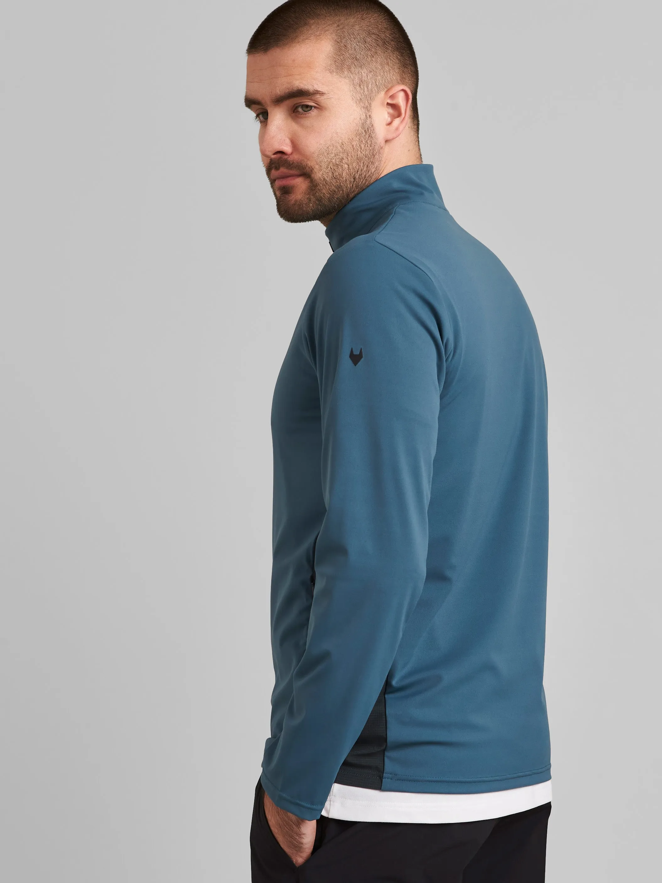 In Motion Long Sleeve Panel Zip Neck