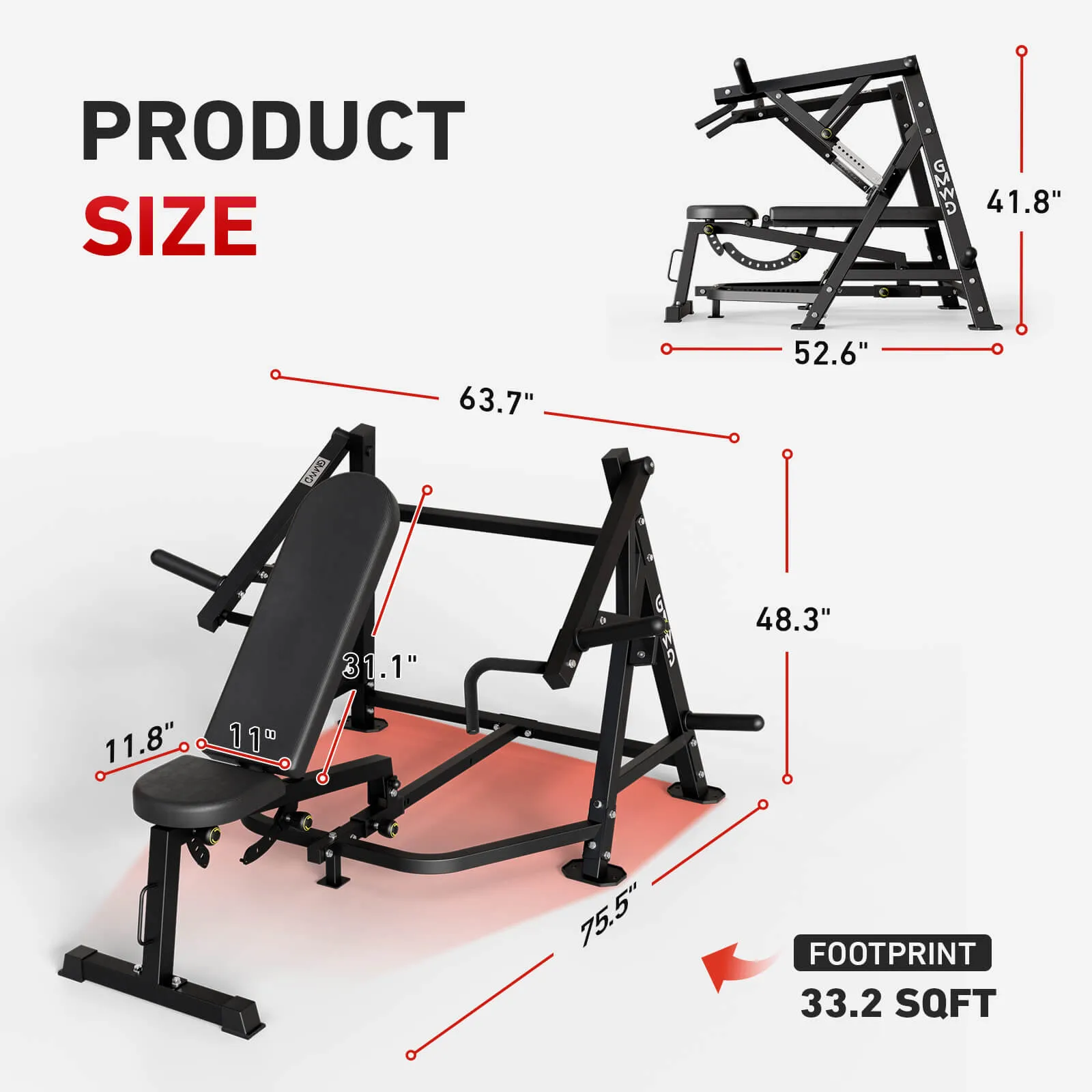 Incline/ Decline/ Flat Bench Press Machine V3