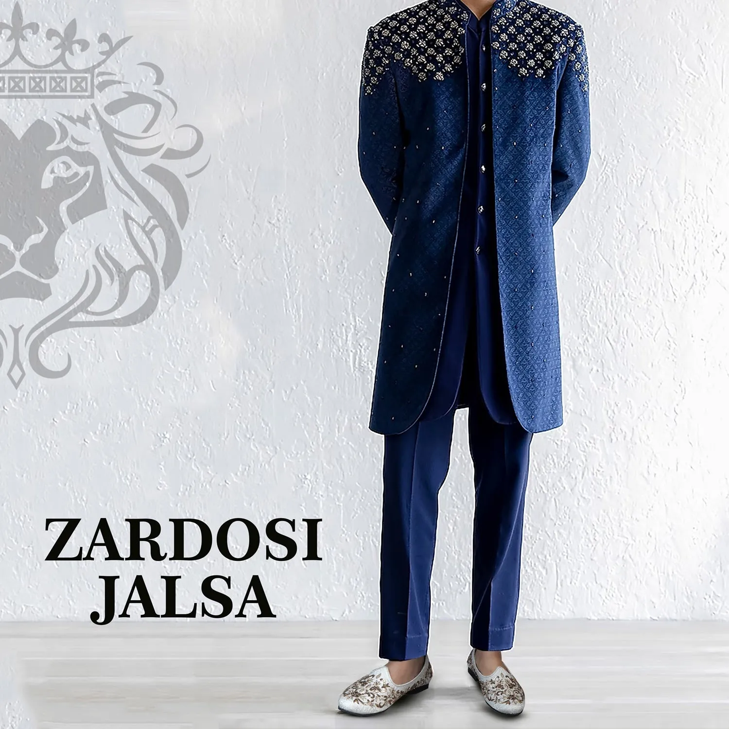 Leafy Zardosi Exclusive White Jalsa